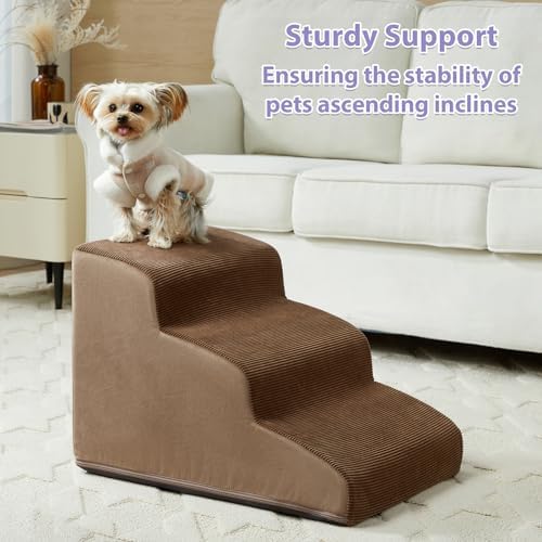 LEXTRO Dog Stairs for Bed, 4-Steps Dog Ramp for Bed, Pet Stair - Image 2
