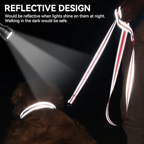Joytale Reflective Dog Leash for Medium & Large Dogs, 6 FT x 1", Neon Pink - Image 4