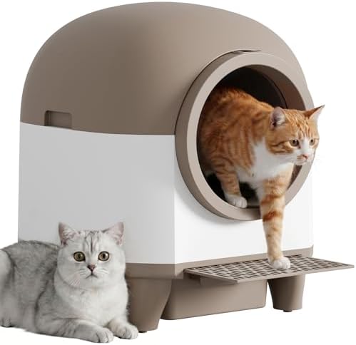 Greesum Enclosed Self-Cleaning Cat Litter Box, 90L XL, App Control by BuynowfromGreesum