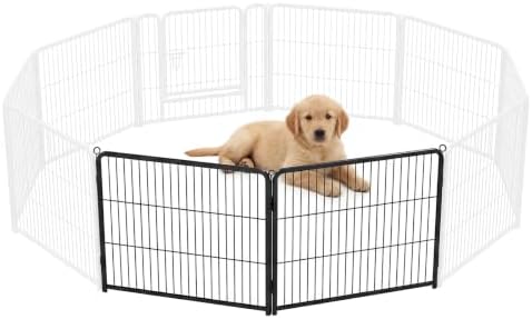 NEWBULIG Dog Playpen Indoor 24 Inch 2 Panels, Metal Outdoor Dog Fence Pen by NEWBULIG