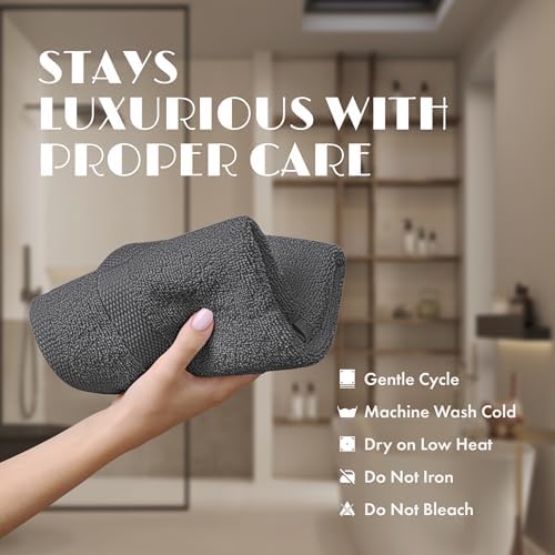 Wealuxe Dark Gray Washcloths - Image 6