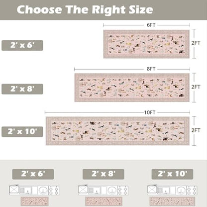 Pink Floral Hallway Runner Rug 2x6 - Image 2