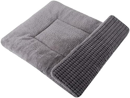Reversible Dog Bed Mat with Plush and Corn Velvet, Soft Warm Pet Cushion by Vetasac