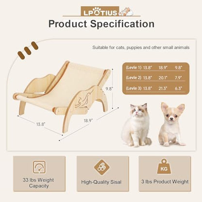 Cat Chair with Sisal Scratcher, Elevated Cat Hammock Chair - Image 6