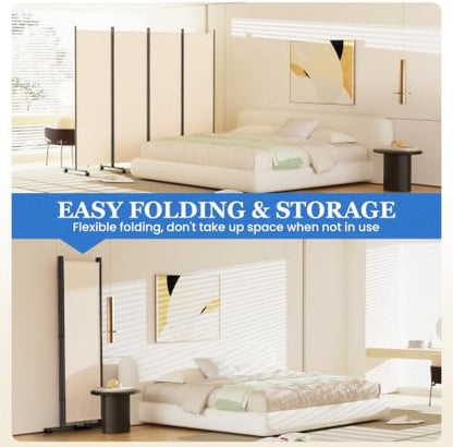 SUNALLY Room Divider Privacy Screens, 4 Panels Dividers - Image 5