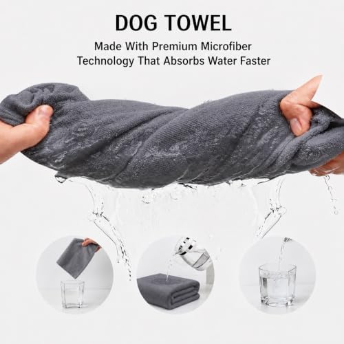 2 Pcs Microfiber Dog Towels for Drying Dogs Large, 55 X 27 Inch - Image 3