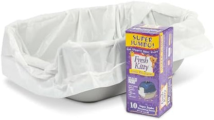 10 Count Fresh Kitty Litter Box Liners Super Thick, Easy Clean Up Jumbo - Image 5