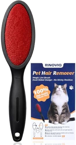 Magic Lint Remover Brush for Pet Hair, Reusable 2-Sided, 1 Pack by RINOVIQ