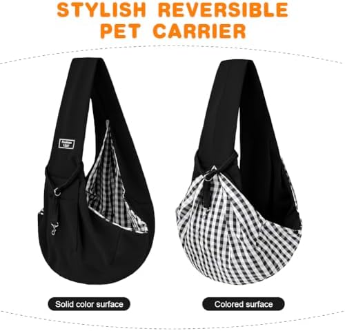 Dog Sling Carrier with Padded Strap, Reversible Pet Carrier - Image 4