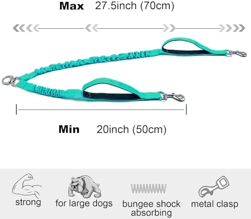 20" Dual Dog Leash Coupler Double Control Padded Handles - Image 2