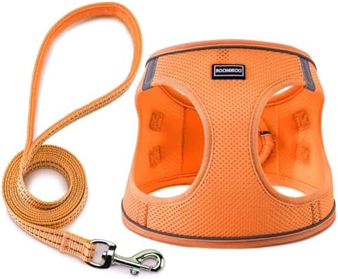 Dog Harness with Leash Set, Step-in Adjustable Puppy Pet Vest by BOOMIBOO