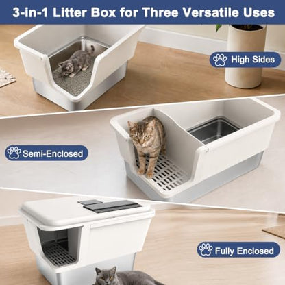 XXL Enclosed Stainless Steel Litter Box - Image 2
