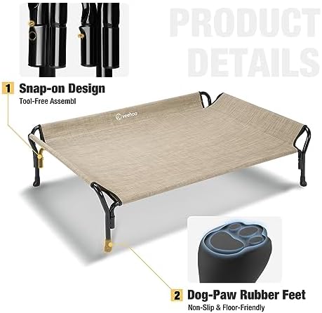 Veehoo Cooling Elevated Dog Bed, Raised Dog Cot - Image 4