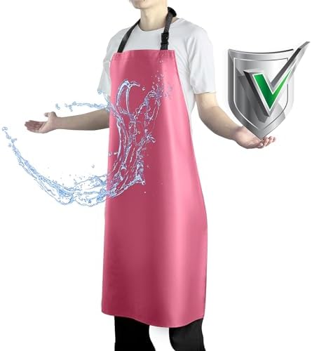 Waterproof Apron with Comfortable Adjustable Bib Rubber Vinyl Dishwasher Heavy by Vammcht