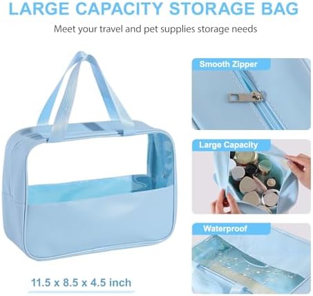 6PCS Blue Dog Bath Kit with Brush, Towel & Bag - Image 2