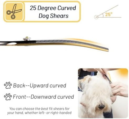 7.5in Curved Dog Grooming Scissors, 56 Teeth Thinning Shears - Image 3