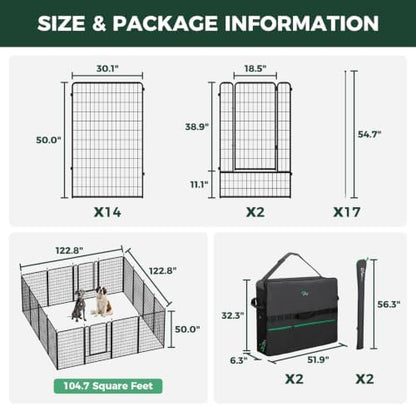 FXW Rollick Dog Playpen with Storage Bags, 16 Panels - Image 7