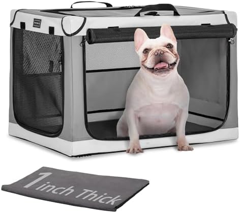 PETSFIT Portable Dog Crate for Small Dogs, – 24" Soft Dog Travel Crates by Petsfit