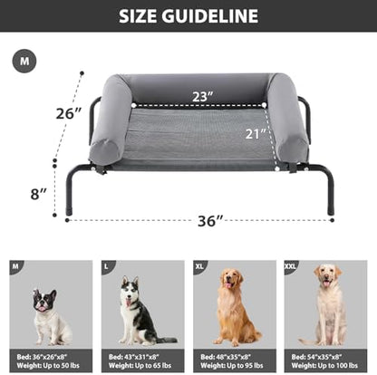 RRPETHOME Elevated Cooling Dog Cot Bed, Large Raised Outdoor Dog Bed - Image 2