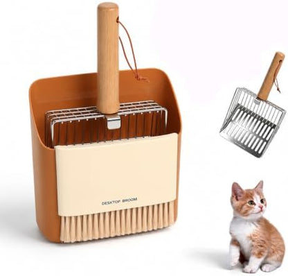 Cat Litter Scoop with Holder, Heavy Duty Stainless Steel Kitty Scooper by Dreamoon
