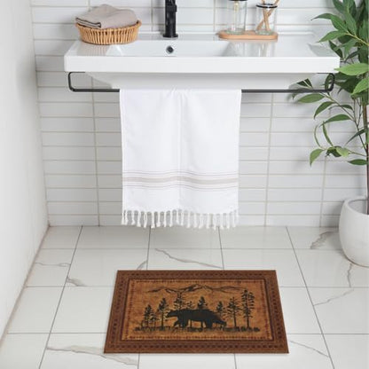 Giwawa Forest Bear Bath Rug Rustic Cabin Absorbent Plush Floor Mat 16"x24" Soft - Image 2