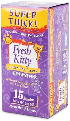 Fresh Kitty Litter Box Liners Super Thick, Easy Clean Up Jumbo Drawstring - Image 2