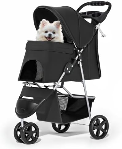 MoNiBloom Pet Stroller for Small/Medium Dogs and Cats up to 33 lbs by Monibloom