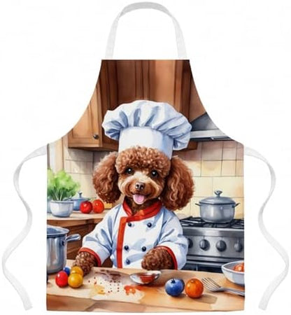 Caroline's Treasures Chocolate Poodle The Chef Apron Cooking Kitchen Server by CarolinesTreasures