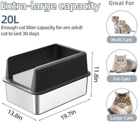 2PACK Stainless Steel Cat Litter Box - Image 2