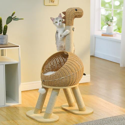 PAWZ Road Dinosaur Cat Tree 46” Cat Scratching Posts by PAWZRoad