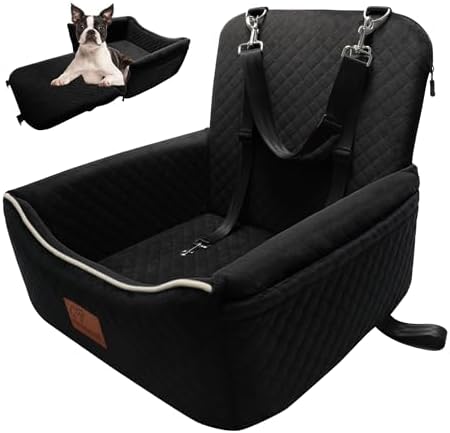 Dog Car Seat Bed 2 in 1 for Small/Medium Dogs up to 35 lbs, Adjustable Safety by VERGODPRODogCarSeatBed