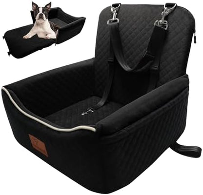 Dog Car Seat Bed 2 in 1 for Small/Medium Dogs up to 35 lbs, Adjustable Safety by VERGODPRODogCarSeatBed
