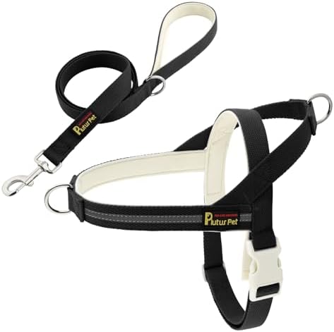 Plutus Pet Cotton Dog Harness and Leash Set, Reflective and Soft Padded by PLUTUSPET
