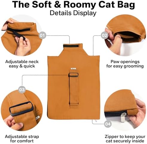 Cat Carrier Pouch for Medium Cats 10–20 lbs, Soft Cat Carrier - Image 6