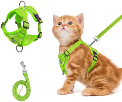 cat Chest Harness and Leash, Anti-Escape Adjustable Soft mesh cat Leash and by Shudyear