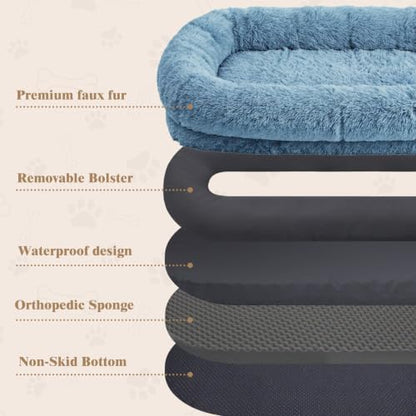 WROS Human Dog Bed, Washable Faux Fur Pet Bed - Image 3