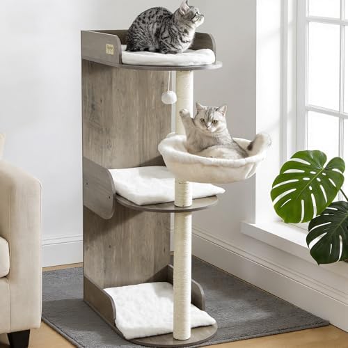 44.8in Modern Wood Cat Tree Tower by FeliskynCatTreeTower