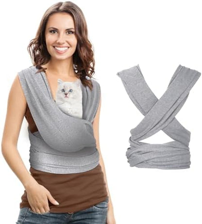 Dog Sling Carriers, Cat Wrap Carrier Chest, Front Facing Dog Sling, Hands Free by Clysee