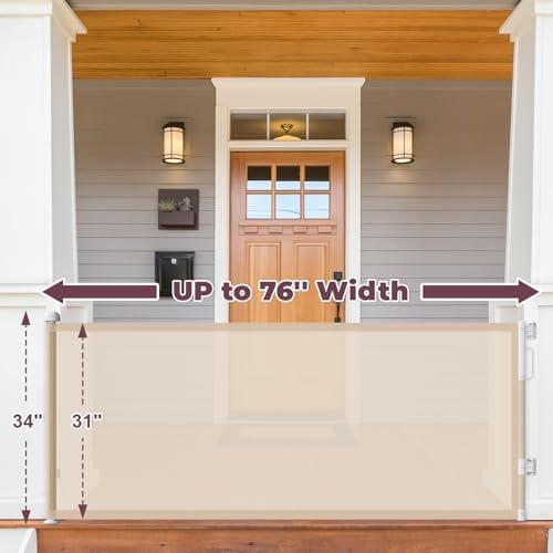 76" Retractable Baby Gates Extra Wide, Mesh Long Dog Gate - Image 2