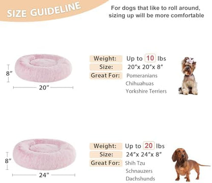 WNPETHOME Small Pink Round Calming Dog Bed Cat Bed - Image 5