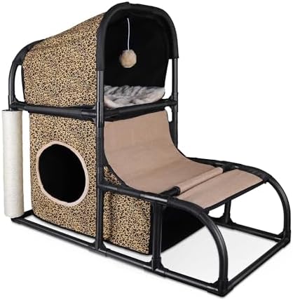 Goetland Modern Cat Condo Cat House Cat Tree Pet Furniture Large Cat Tower Bed by Goetland