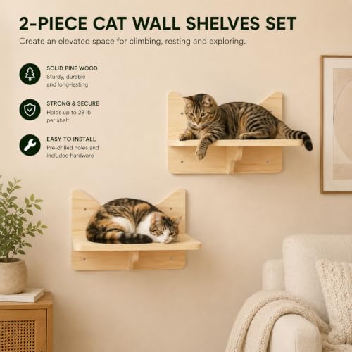 Cat Wall Shelves, 2-Piece Cat Wall Step - Image 3