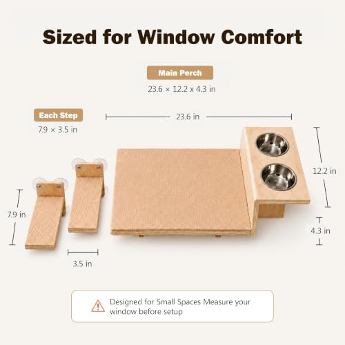 Cat Window Perch, Strong Suction Cups, Cat Window Hammock & Feeding Shelf - Image 6