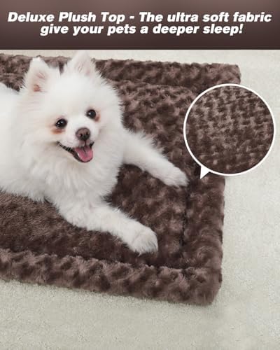 Exsnugy Washable Dog Bed Mat Medium Size Fluffy Pet Crate Pad 30x19 - Image 2