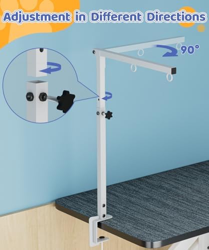 Dog Grooming Arm with Clamp for Large Dog, Adjustable Height to 33in and Width - Image 5
