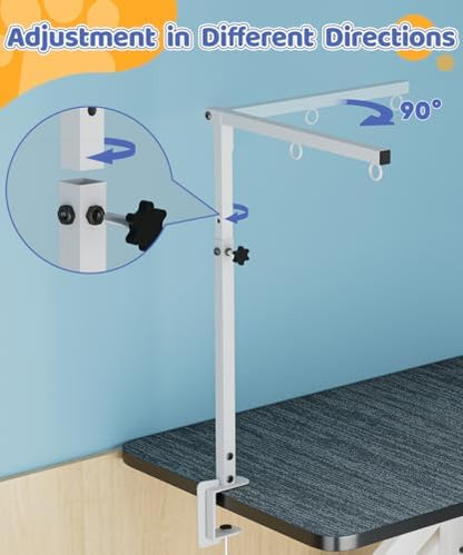 Dog Grooming Arm with Clamp for Large Dog, Adjustable Height to 33in and Width - Image 5