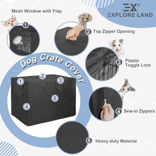 Explore Land Dog Crate Cover, 18 inches - Image 5