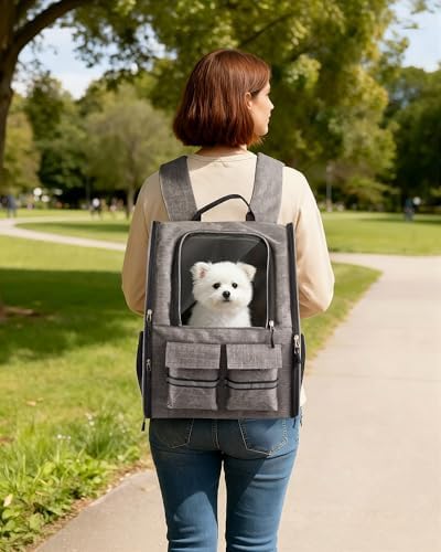 Rolling Pet Carrier Set with Wheels, & 1 Bowl - Image 3