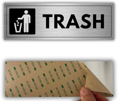 Trash Sign - 3x9 Inch - Aluminum - Landfill Garbage Disposal Bin by Unknown