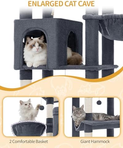 Hzuaneri Tall Cat Tree 84 Inch, Indoor Large Multi-Level Cat Tower - Image 4